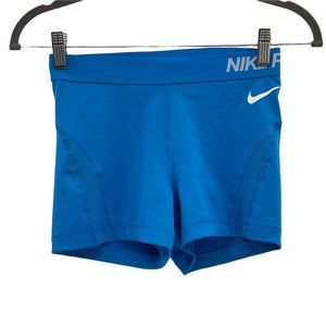 Nike Pro Sky Blue Mesh Panel Running Bike Small Athletic Running Shorts